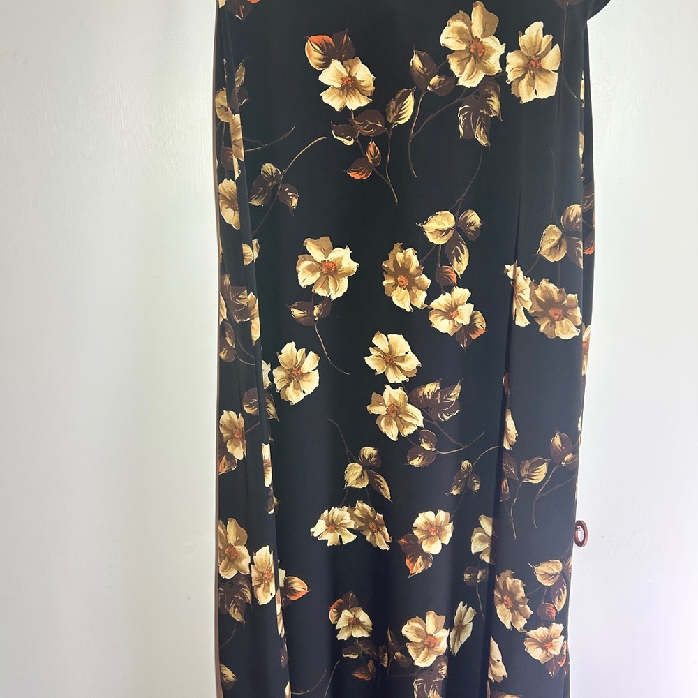 Floral Black and Gold Dress